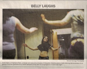 Kristin Ward teaches belly dance at local event.